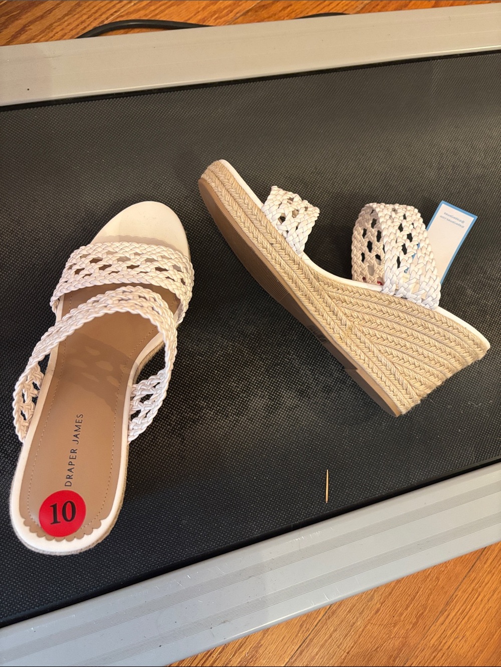 Draper James Cream Braided Double-Strap Slide Mules